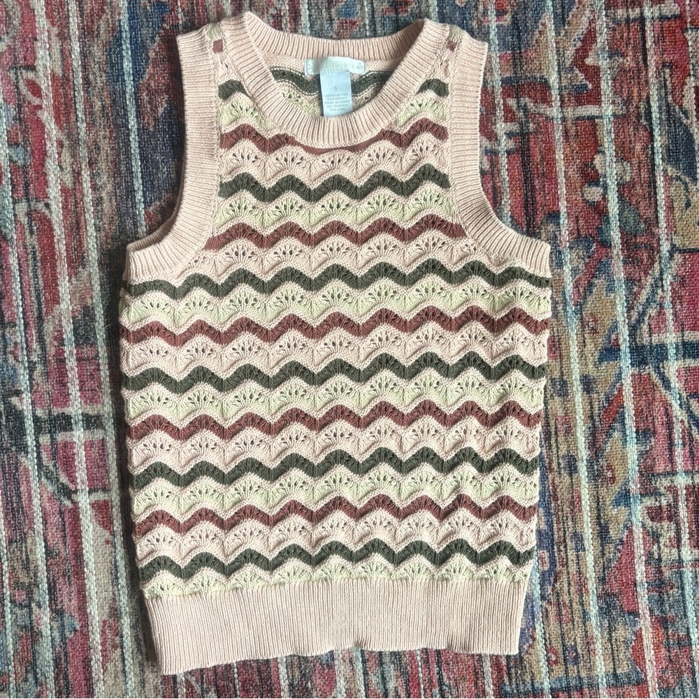 Design History Small Wavy Stripe 100% Cotton Sweater Vest